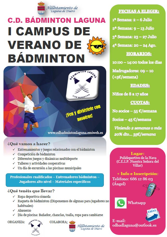 I campus de verano c d badminton laguna